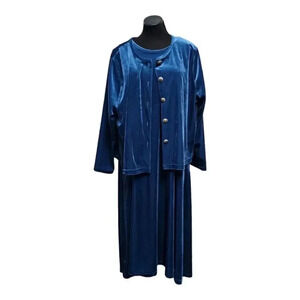 Diane Von Fursenburg velvet 2pc cardigan vintage dress set